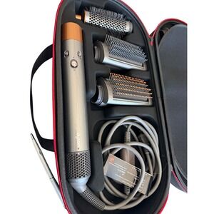 Dyson Airwrap Complete Styler Long Nickel Copper W/ Case &Separate travel case